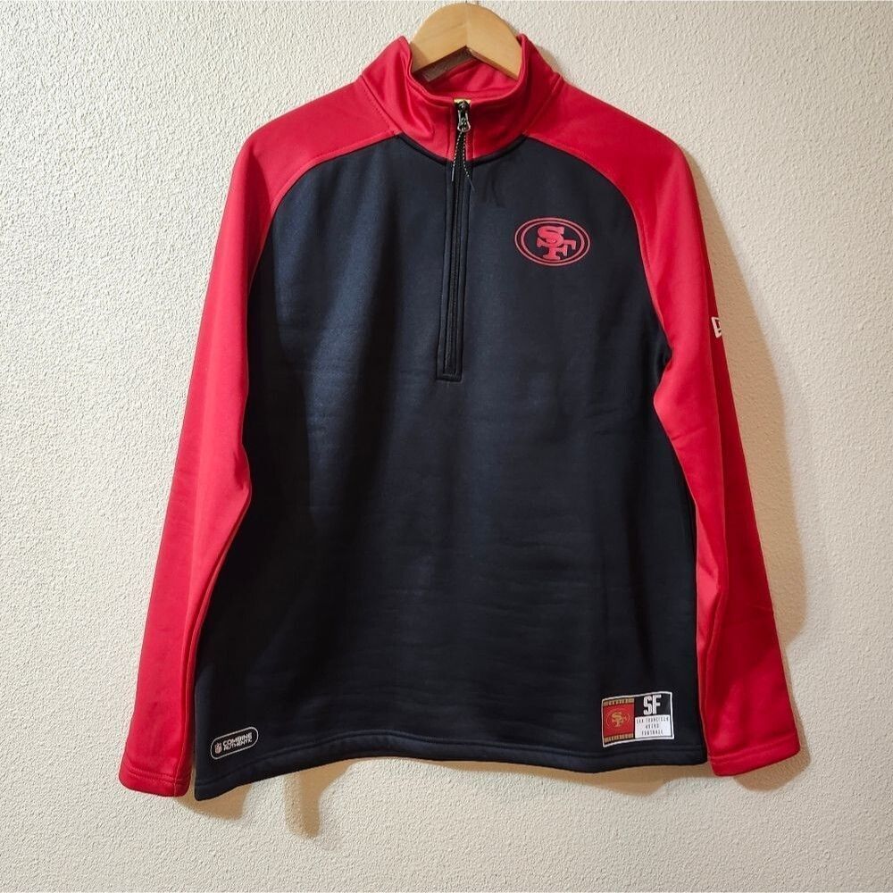 Men's New Era San Francisco 49ers Combine Raglan Half-Zip Jacket